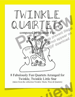 page one of TWINKLE QUARTETS: 8 Fabulously Fun Quartets for Twinkle