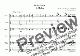 page one of Petite Suite  4. Ballet Guitar Trio (with TAB)