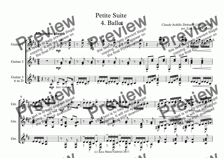 page one of Petite Suite  4. Ballet Guitar Trio (Notation Only)