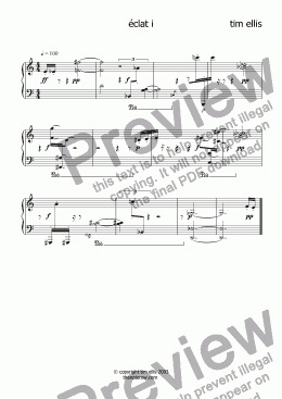page one of �clats pour piano