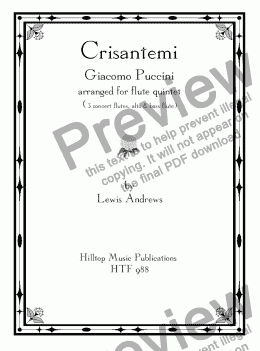 page one of Crisantemi arr. flute quintet