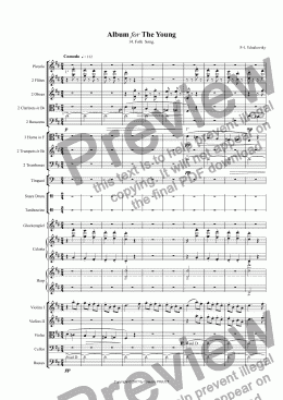 page one of TCHAIKOVSKI: Album for The Young / 14. Folk  Song