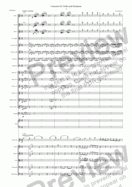 page one of Concerto for Violin and Orchestra 