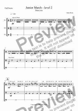 page one of Junior March - level 2 - Score and parts