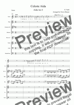 page one of Verdi - Celeste Aida - Tenor & Mixed Septet