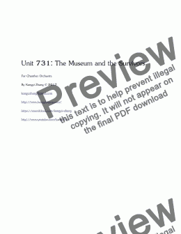 page one of Unit 731 - The Museum and the Survivors (chamber orchestra)