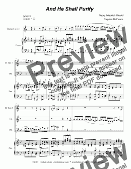 page one of And He Shall Purify (for Brass Quartet)