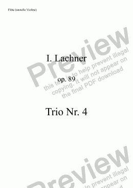 page one of Lachner, Trio Nr. 4 für Violine, Viola und Klavier op. 89 – Flöte (anstelle Violine)