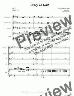 page one of Glory To God (for Brass Quartet)