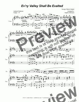 page one of Ev'ry Valley Shall Be Exalted (for French Horn)