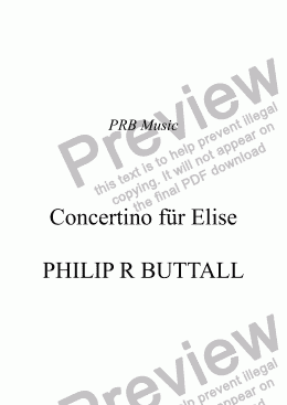 page one of Concertino for Elise