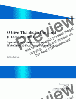 page one of O Give Thanks To The Lord 