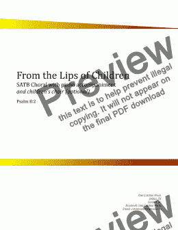 page one of From the Lips of Children