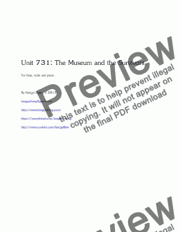 page one of Unit 731 - The Museum and the Survivors (flute, violin, piano)