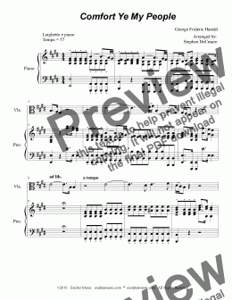 page one of Comfort Ye My People (for Viola and Piano)