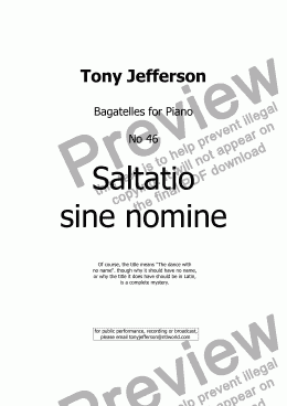 page one of Saltatio sine nomine