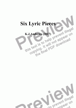 page one of Lyric Pieces: I