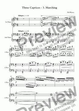 page one of Three Caprices - 3. Marching
