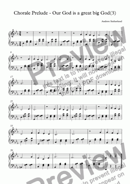 page one of Chorale Prelude - Our God is a great big God(3)