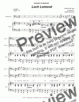 page one of Loch Lomond (Trombone Duet)