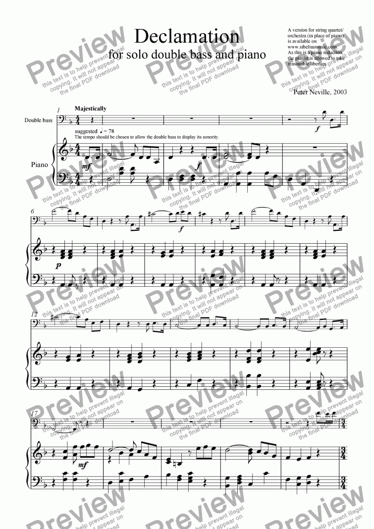 page one of Declamation (for DB and piano)