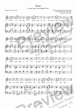 page one of Noel (It came upon the midnight clear) - Descant