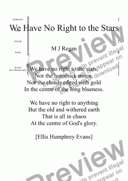 page one of We Have No Right to the Stars