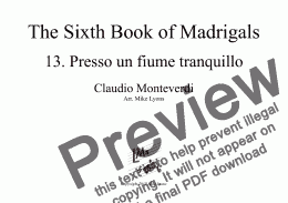 page one of Brass Quintet - Monteverdi Madrigals Book 6 - 13. Presso un fiume tranquillo