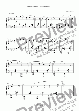 page one of Kleine Studie für Piano No.3