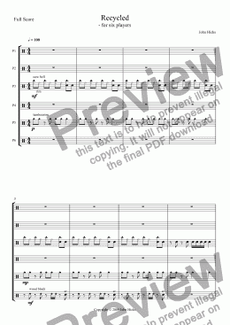 page one of Recycled - full score - Full Score
