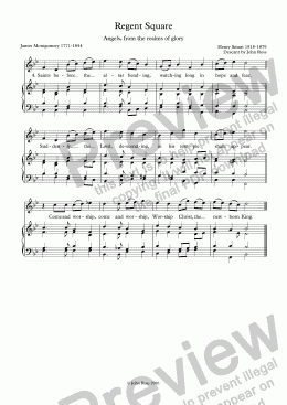 page one of Regent Square (Angels, from the realms of glory) - Descant