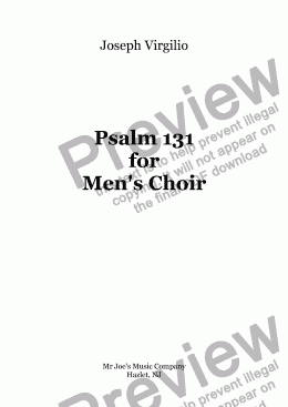page one of Psalm 131 for Men's Choir