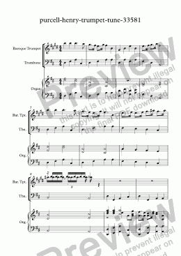 page one of purcell-henry-trumpet-tune-33581