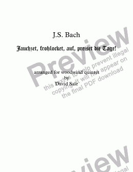 page one of Jauchzet, frohlocket, auf, preiset die Tage! (wind quintet)