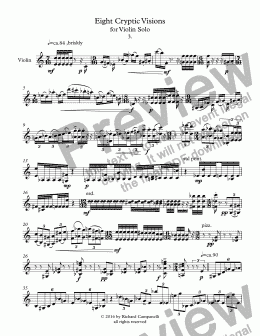 page one of Cryptic Visions 3 for Violin Solo
