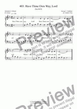 page one of Have Thine Own Way, Lord - Easy Piano 403