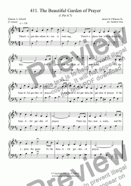 page one of The Beautiful Garden of Prayer - Easy Piano 411