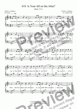 page one of Is Your All on the Altar? - Easy Piano 418