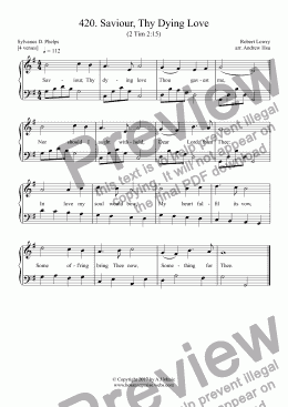 page one of Saviour, Thy Dying Love - Easy Piano 420