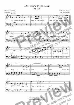 page one of Come to the Feast - Easy Piano 421