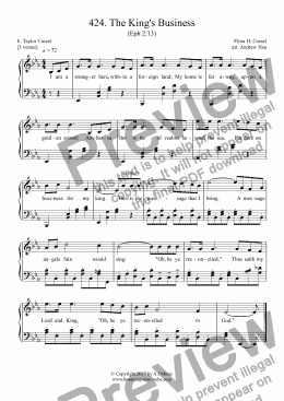 page one of The King's Business - Easy Piano 424