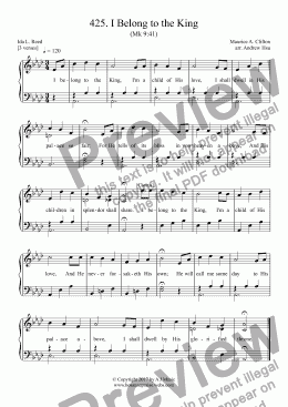 page one of I Belong to the King - Easy Piano 425