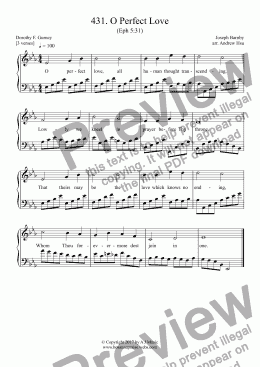 page one of O Perfect Love - Easy Piano 431