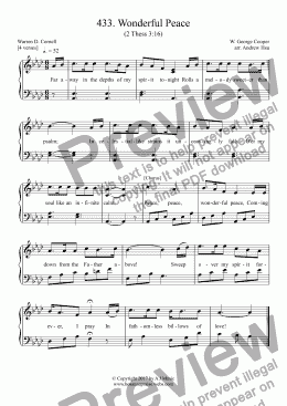 page one of Wonderful Peace - Easy Piano 433