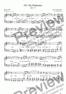 page one of My Redeemer - Easy Piano 435