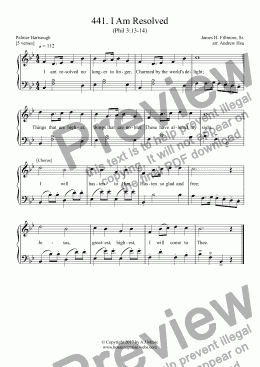 page one of I Am Resolved - Easy Piano 441