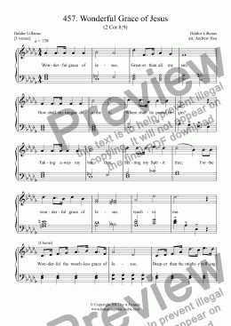 page one of Wonderful Grace of Jesus - Easy Piano 457