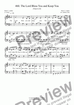 page one of The Lord Bless You and Keep You - Easy Piano 460