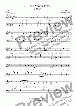 page one of His Promise to Me - Easy Piano 467