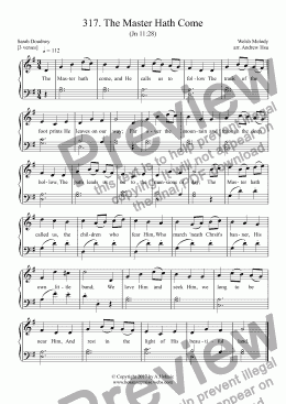 page one of The Master Hath Come - Easy Piano 317